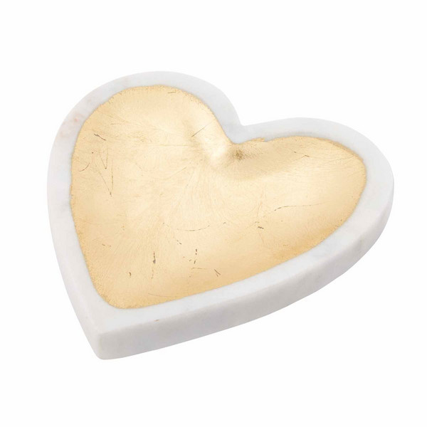 Mud Pie White Heart Marble Trinket Dish | Mud Pie