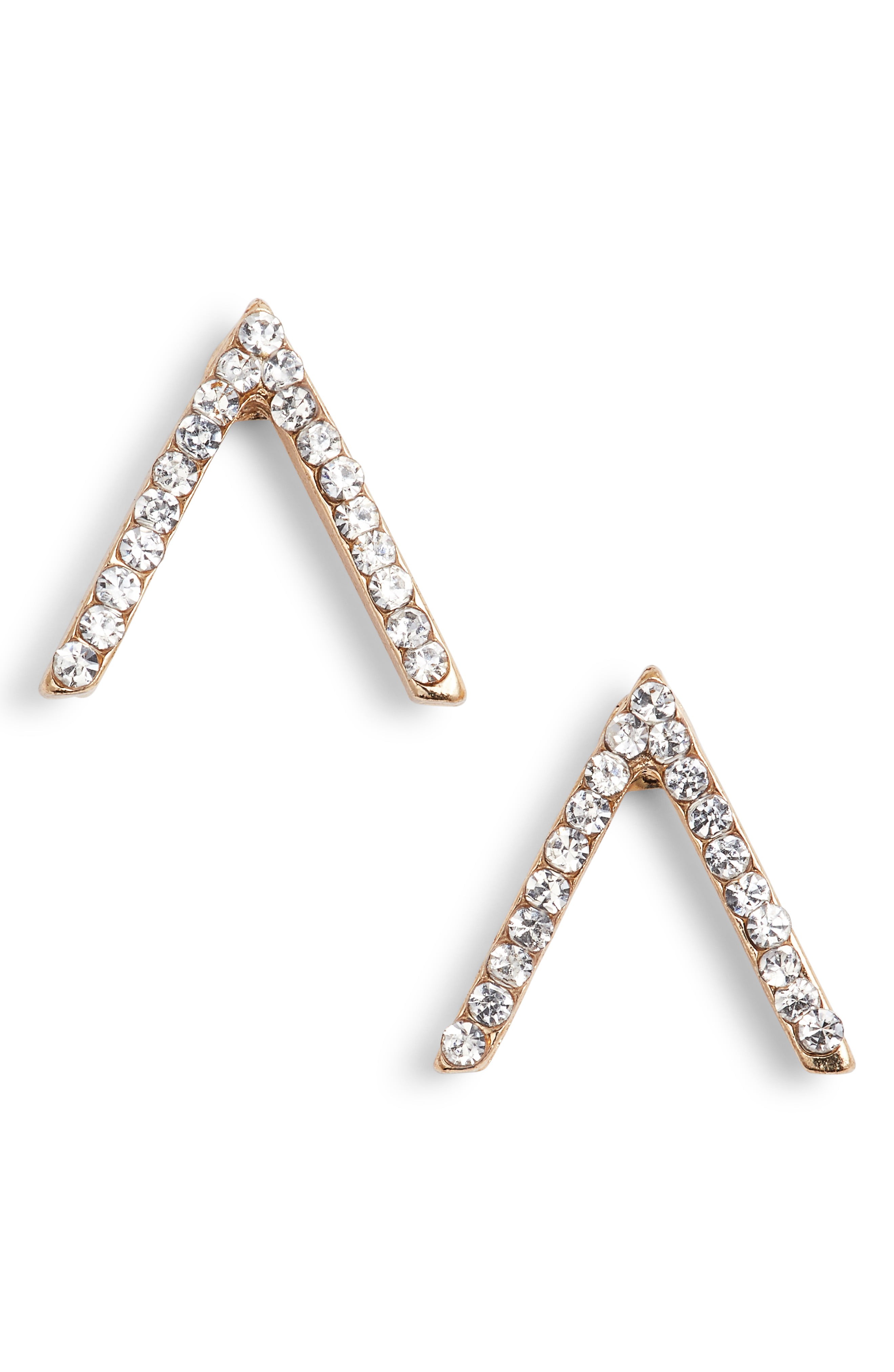 Women's Uncommon James By Kristin Cavallari Little Stud Crystal Chevron Stud Earrings | Nordstrom