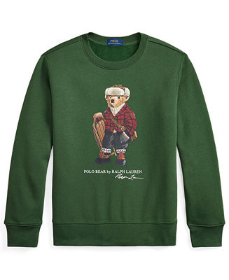 Boys' 8-20 Polo Bear Fleece Crewneck Sweatshirt | Macy's