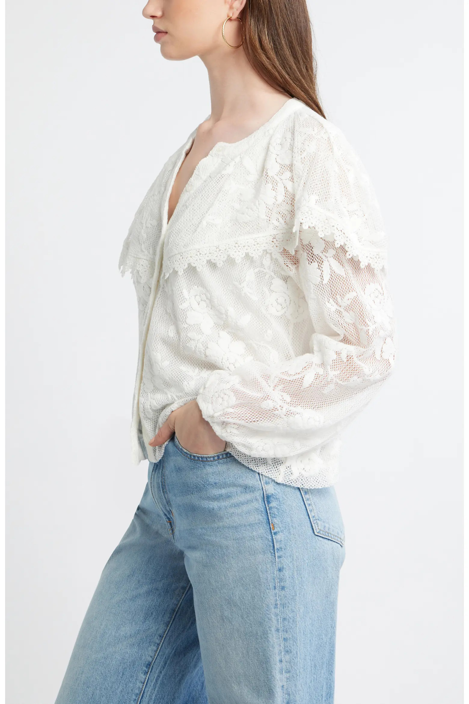 Lace Button-Up Shirt (Women) | Nordstrom | Nordstrom