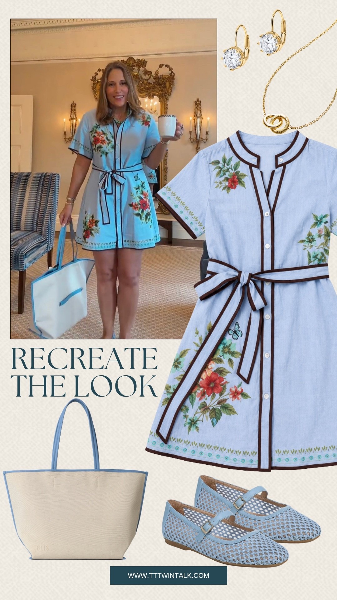 Recreate our look with this fresh and feminine floral dress from Amazon. The contrast trim gives it a fun elevated touch, while the light blue accessories make the whole outfit feel perfectly put together. Perfect for brunch dates or a weekend getaway.

#LTKSeasonal #LTKOver40 #LTKMidsize