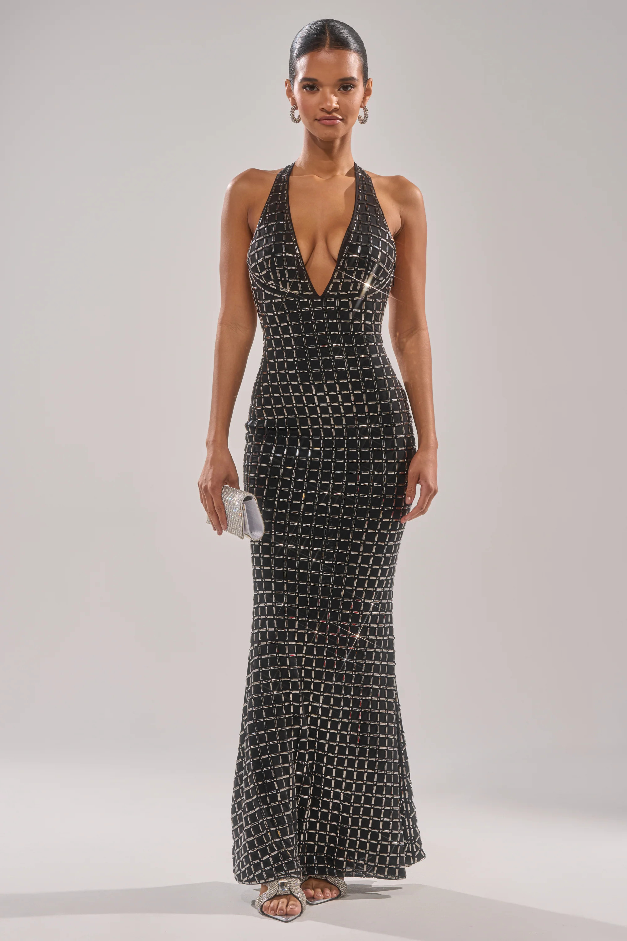 DRESSED UP WITH NOWHERE TO GO RHINESTONE MAXI DRESS | AKIRA