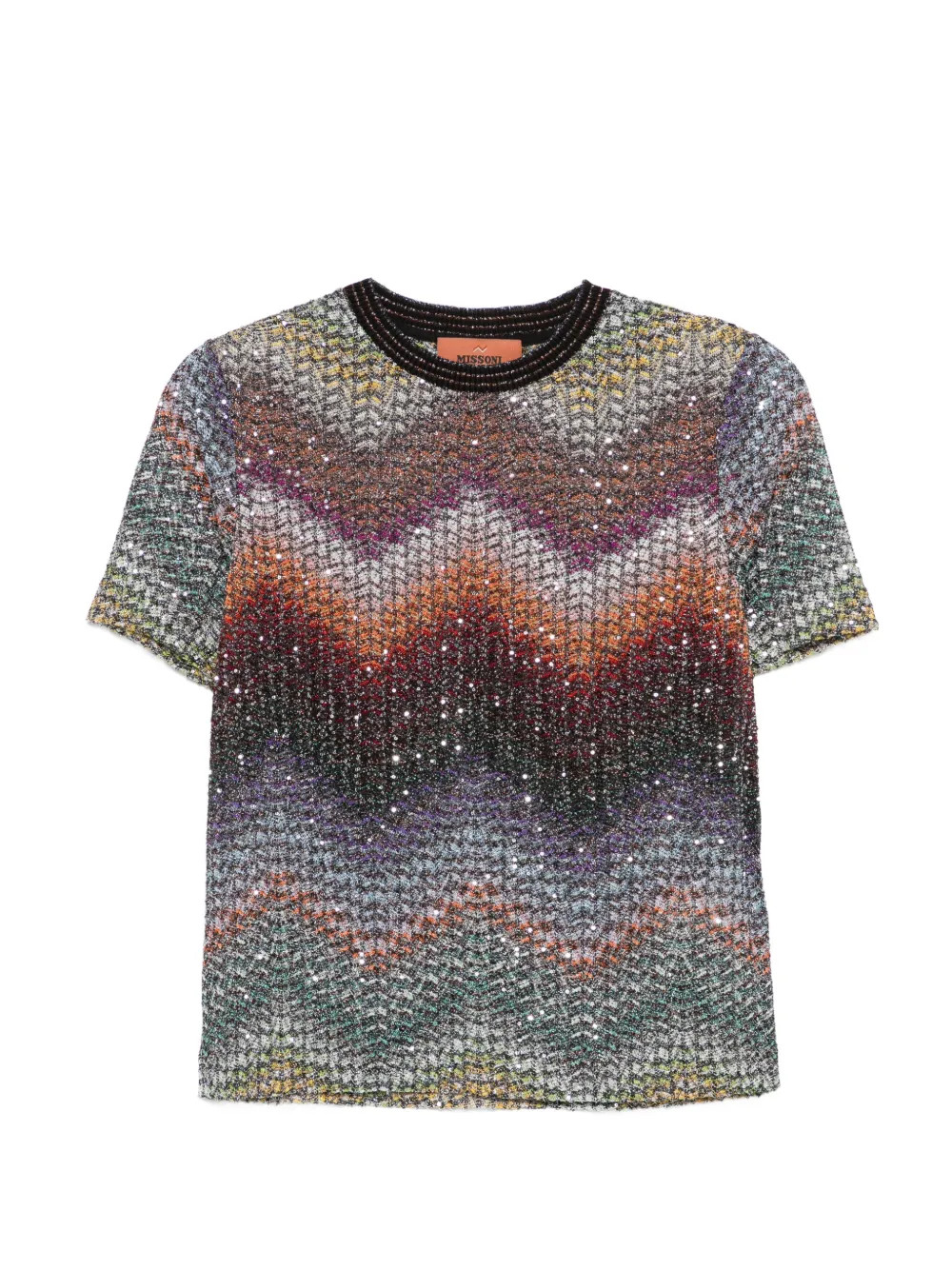 chevron embellished T-shirt | Farfetch Global
