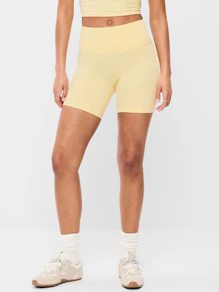 High-Waisted StudioSmooth Biker Shorts -- 6-inch inseam | Old Navy (US)