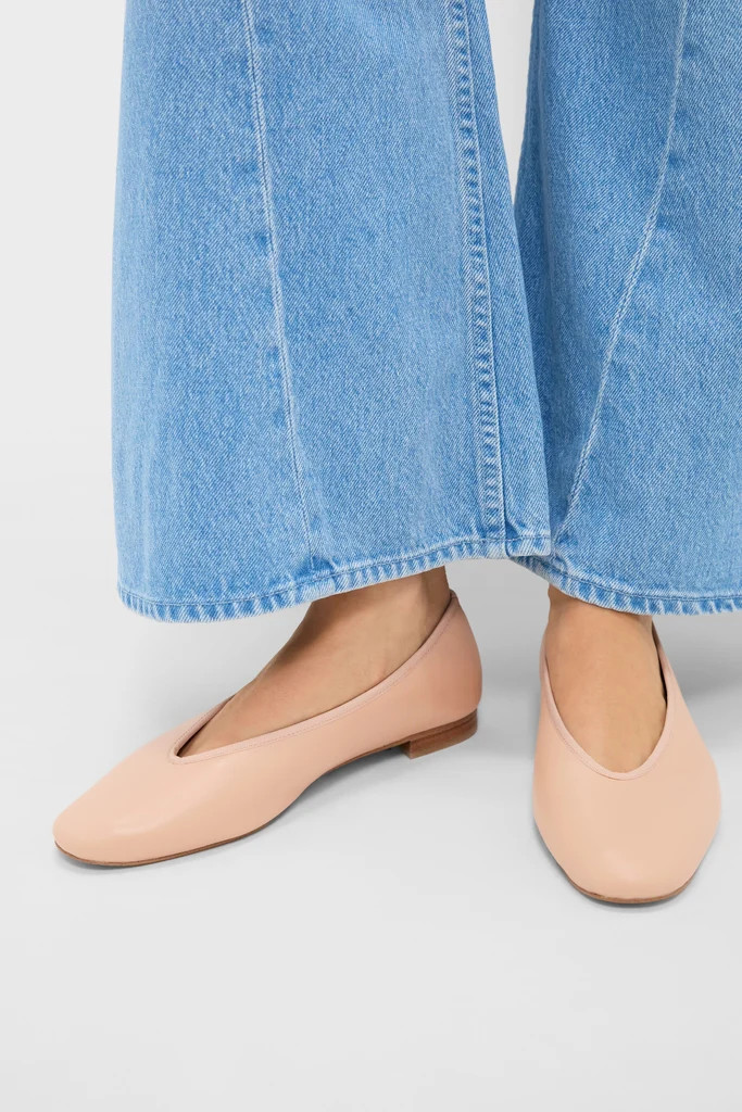 Black Leather Nina Flats | Tuckernuck (US)
