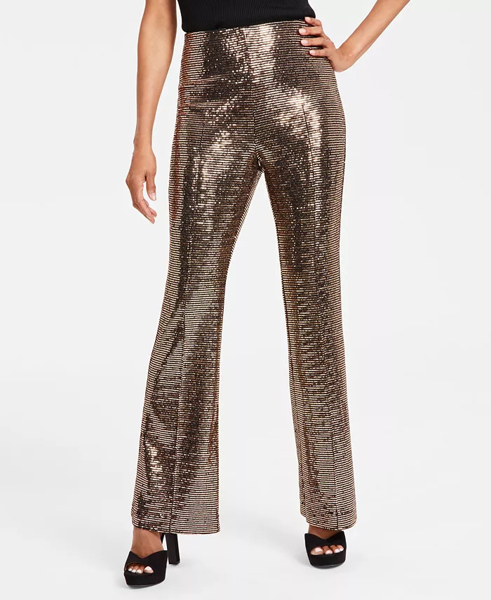 I.N.C. International Concepts Women's High-Rise Metallic Bootcut Pants, Created for Macy's - Macy... | Macy's