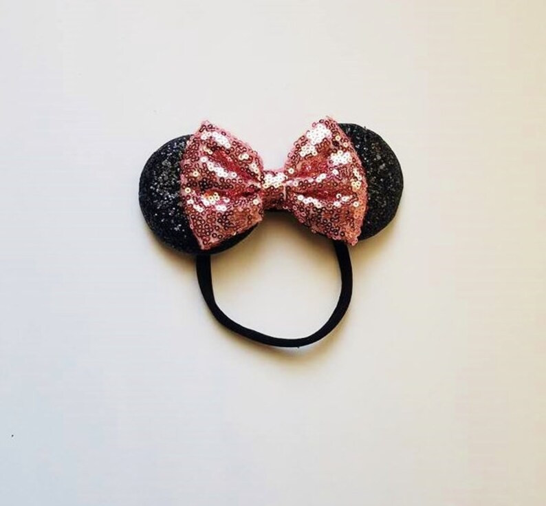 Mommy and Baby Minnie Mouse Ears With Rose Gold Bow / Vintage - Etsy | Etsy (US)