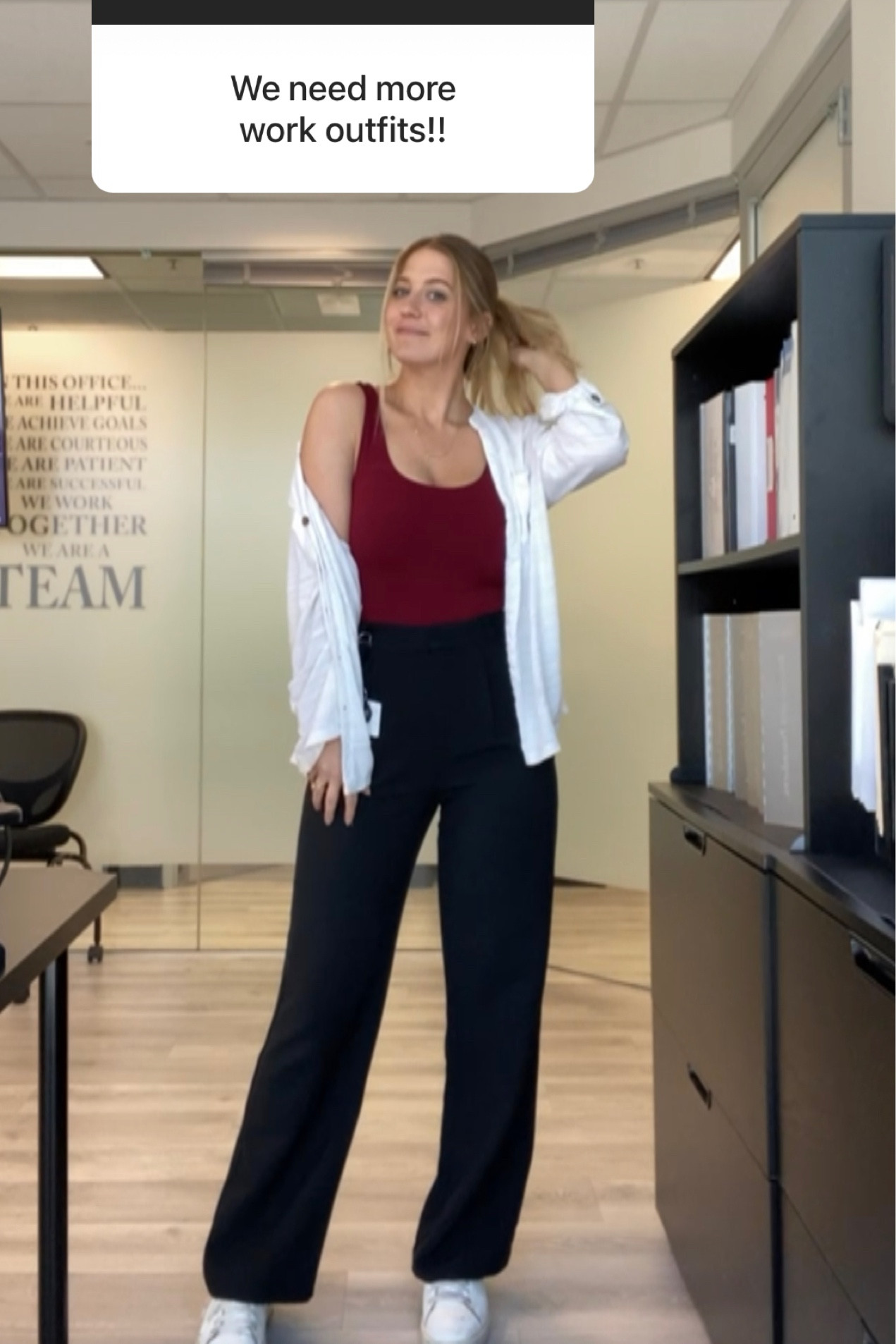 WORK WEAR FIT ✨

Bodysuit & slacks but make it casual 🤌🏼 

#LTKworkwear #LTKstyletip #LTKSale