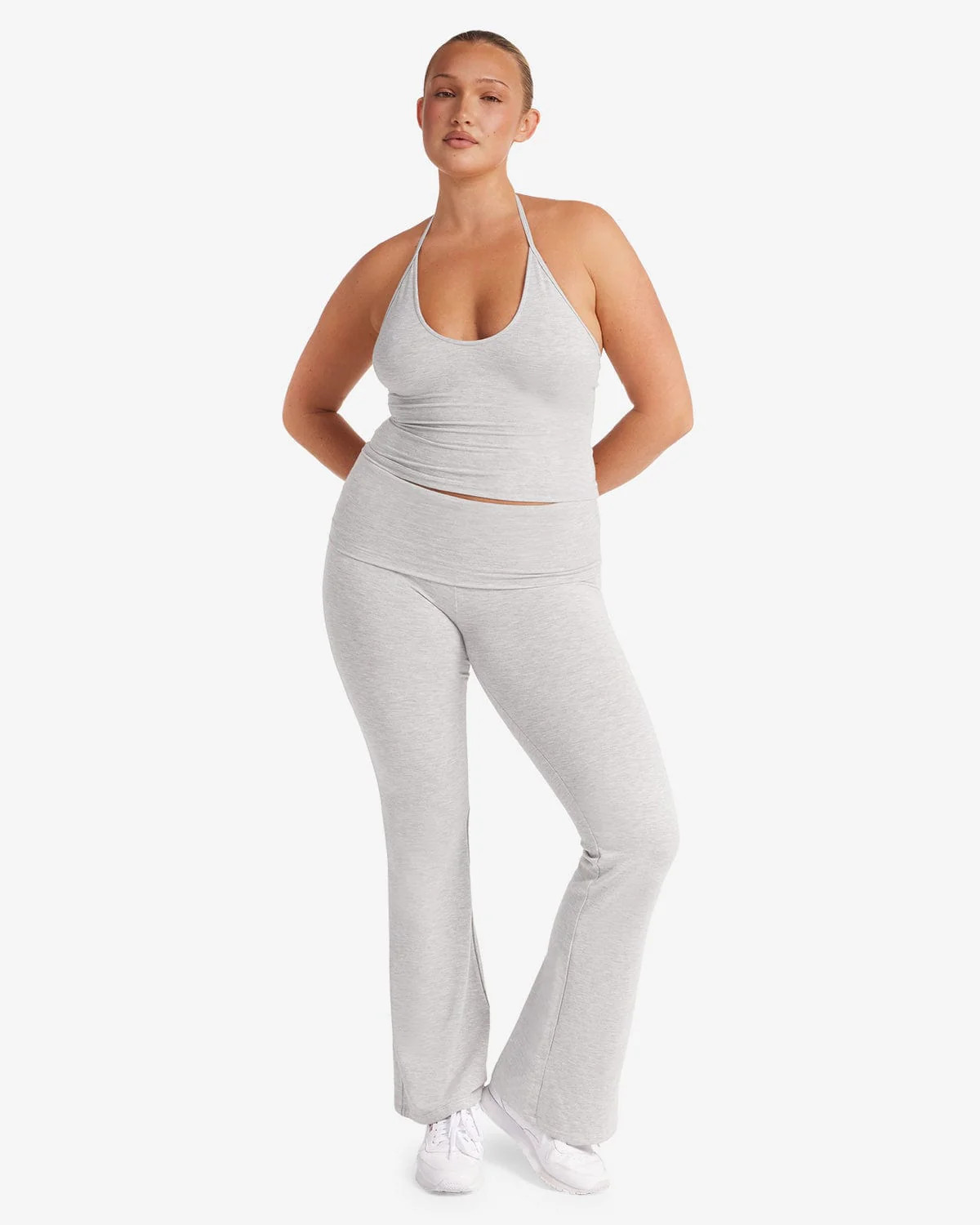 Jersey Flare Pant | Light Grey | Crop Shop Boutique AU