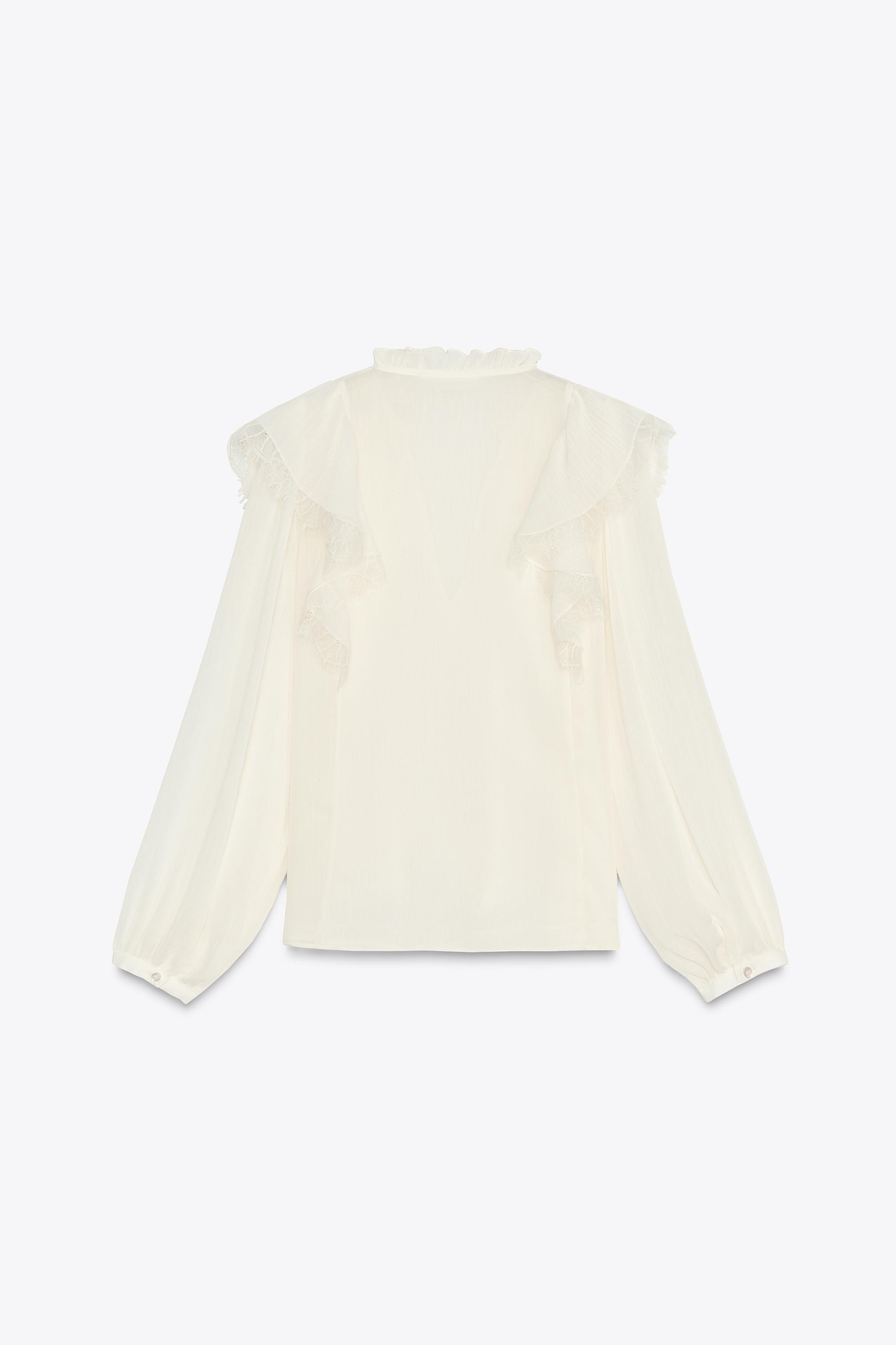 LACE RUFFLE BLOUSE | Zara US