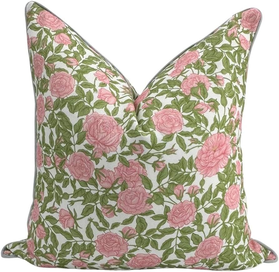 Floral Outdoor Pillow Cover, Water Resistant for Patio Deck Seating, Olivia, Grandmillennial Outd... | Amazon (US)