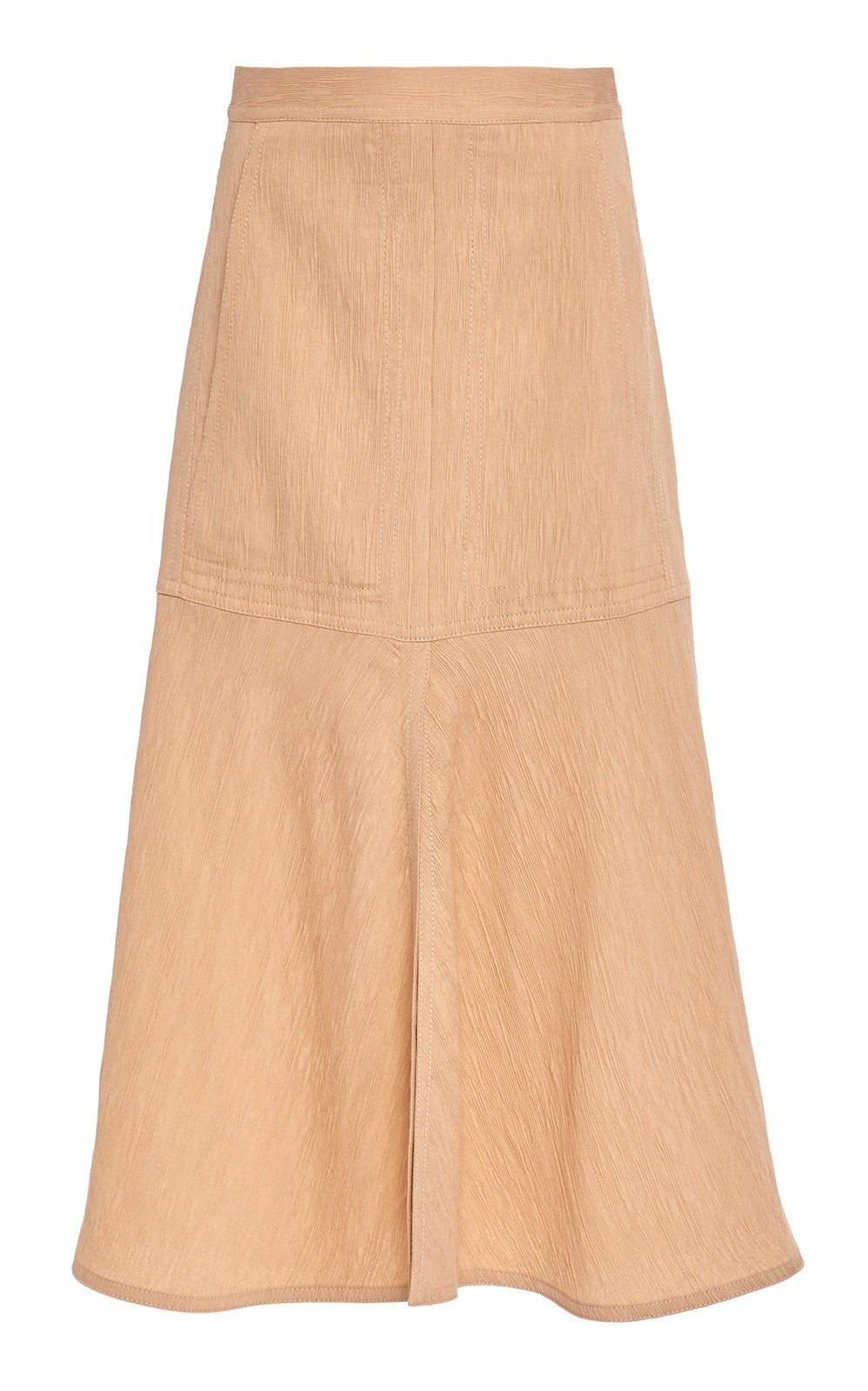 Viscose Plisse Long Front Slit Flared Skirt | Moda Operandi Global