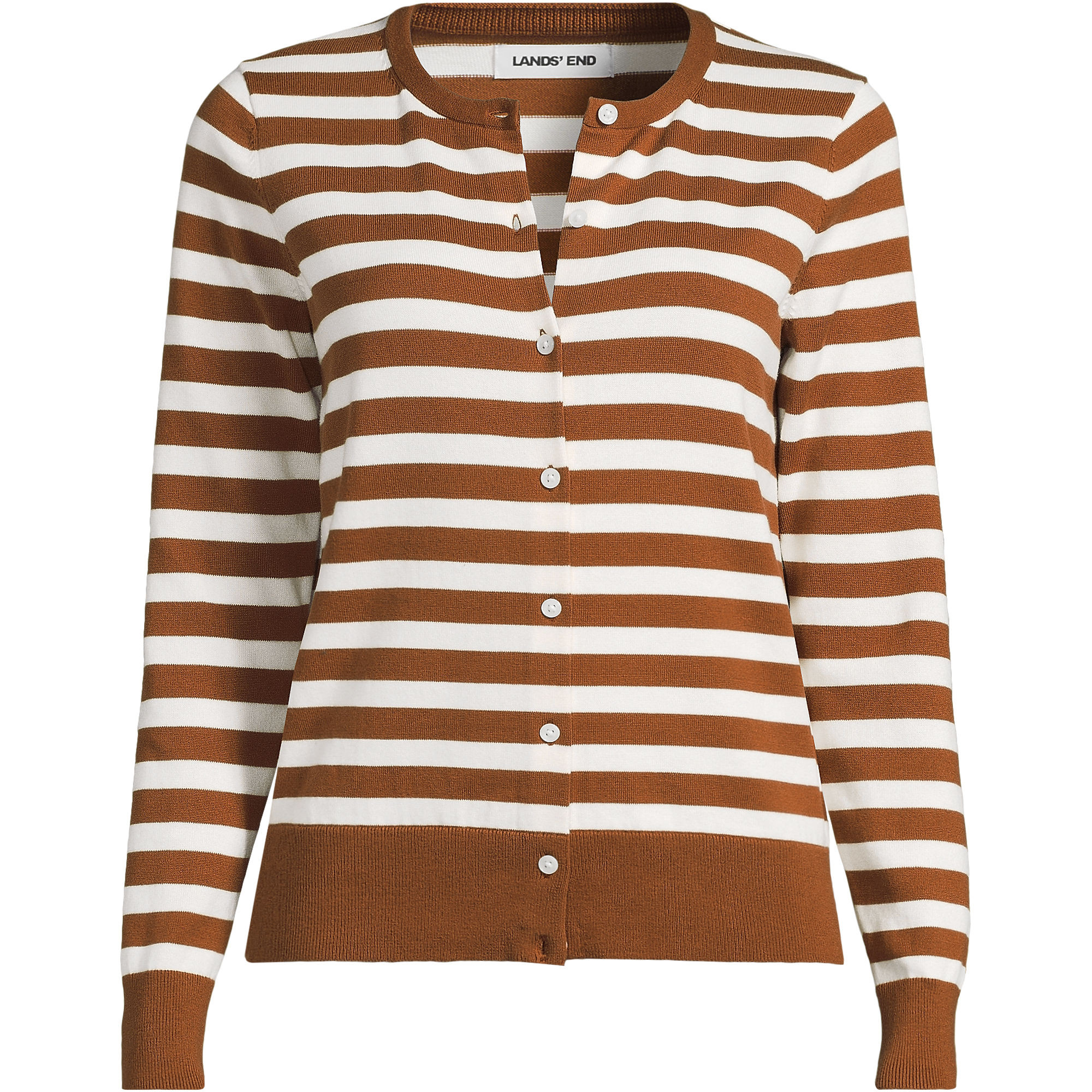 Women's Plus Size Fine Gauge Cotton Cardigan Sweater | Lands' End (US)