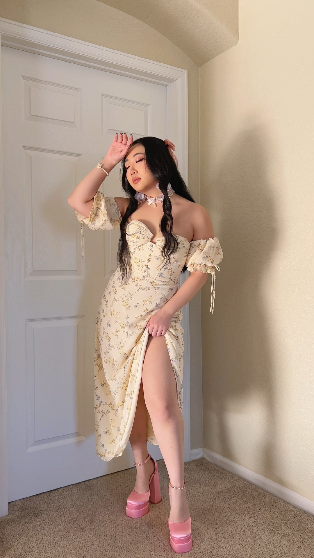 This feels so feminine and romantic 💕

Dress: @adeirlina 
Choker & earrings: @moka.puff 
Use code: TERRY5 for $$ off 🥰
Hair bow & shoes: @zaful 
Bracelet: @abbott_atelier 

#femininedress #femininestyle #femininefashion #springdress #springoutfit #cottagecore #softgirlaesthetic #softgirloutfits #dollettecore #dolletteaesthetic #coquettecore #coquettefashion #romanticstyle #romanticfashion 

#LTKfit #LTKstyletip