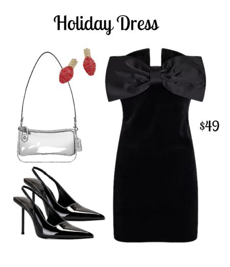 Holiday dress for sale 
Holiday dress under $50
Black dress with bow

#LTKHoliday