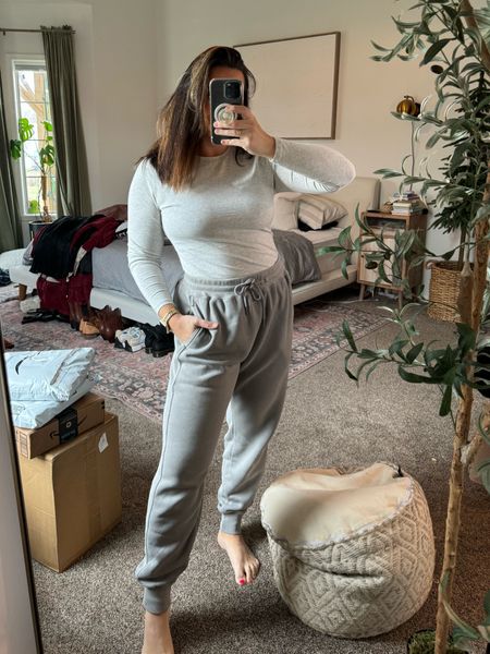 Abercrombie lounge is ELITE 😳 25% off plus additional 15% off with code with CYBERAF. Wearing size large, turns out these are men’s pants 😂 so I would do a medium as they stretch. 

#LTKstyletip #LTKmidsize #LTKCyberWeek