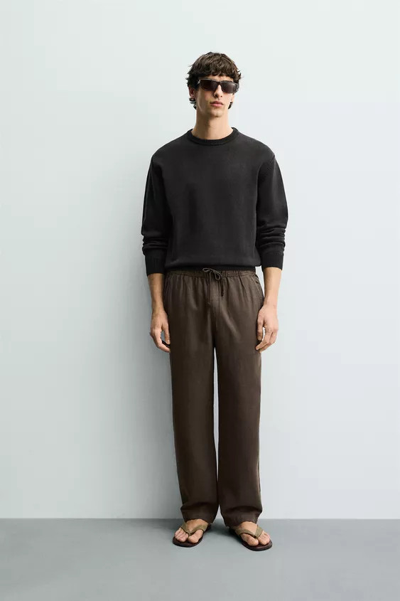 RELAXED FIT TEXTURED PANTS | Zara US