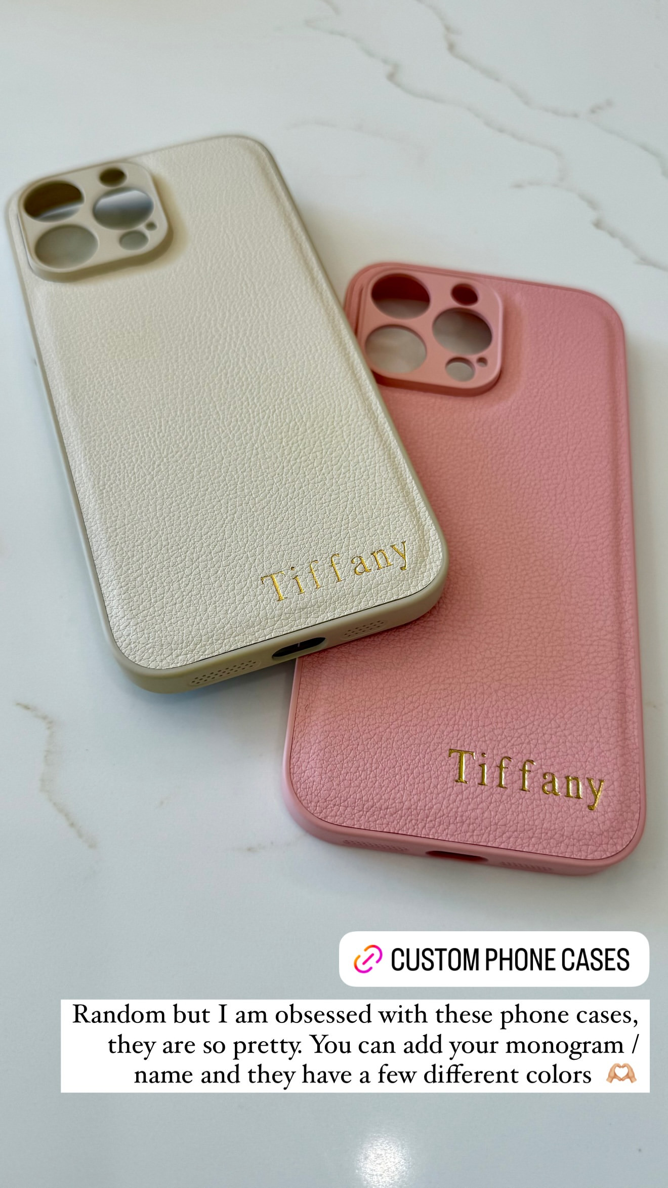 I am obsessed with these phone cases! They are stunning and come in multiple colors. You can also get them monogrammed with your name on them. 🫶🏼 

 

#LTKStyleTip
