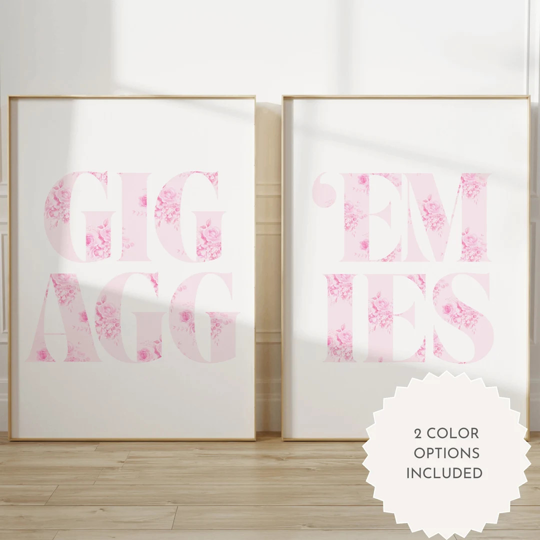 Texas A&M Wall Art Pink Floral/College Dorm Decor/Love Shack Fancy//TAMU/Preppy/Includes 2 Sets | Etsy (US)