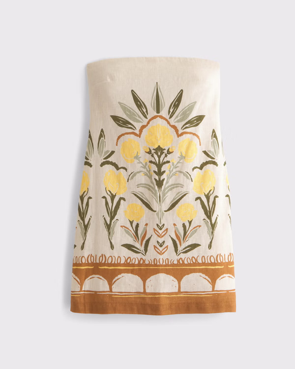 The A&F Scarlett Strapless Linen-Blend Skort | Abercrombie & Fitch (US)