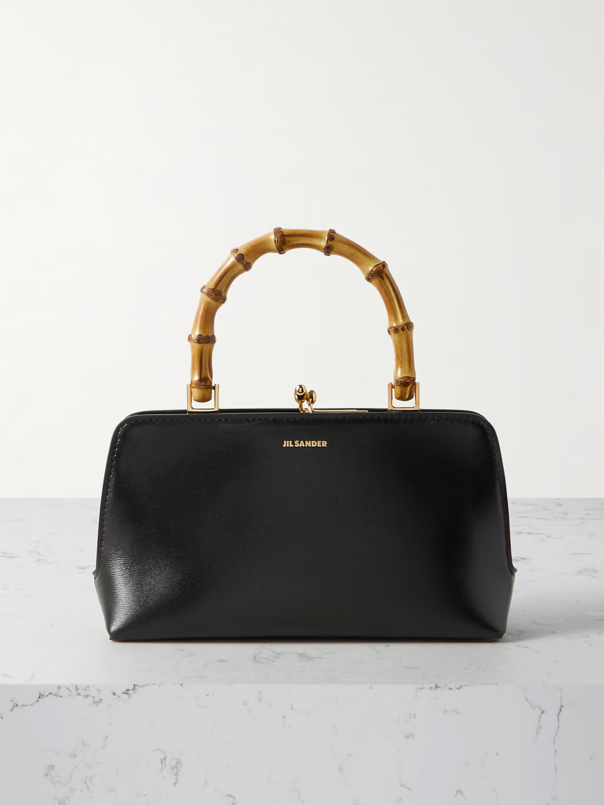 Jil Sander - Goji Mini Bamboo Leather Tote - Black | NET-A-PORTER (US)