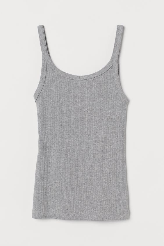 Ribbed jersey strappy top | H&M (UK, MY, IN, SG, PH, TW, HK)