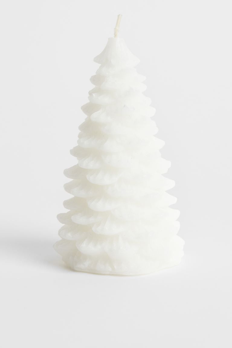 Fir-tree-shaped candle - White - Home All | H&M GB | H&M (UK, MY, IN, SG, PH, TW, HK)