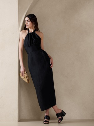 Lisa Linen Midi Dress | Banana Republic (US)