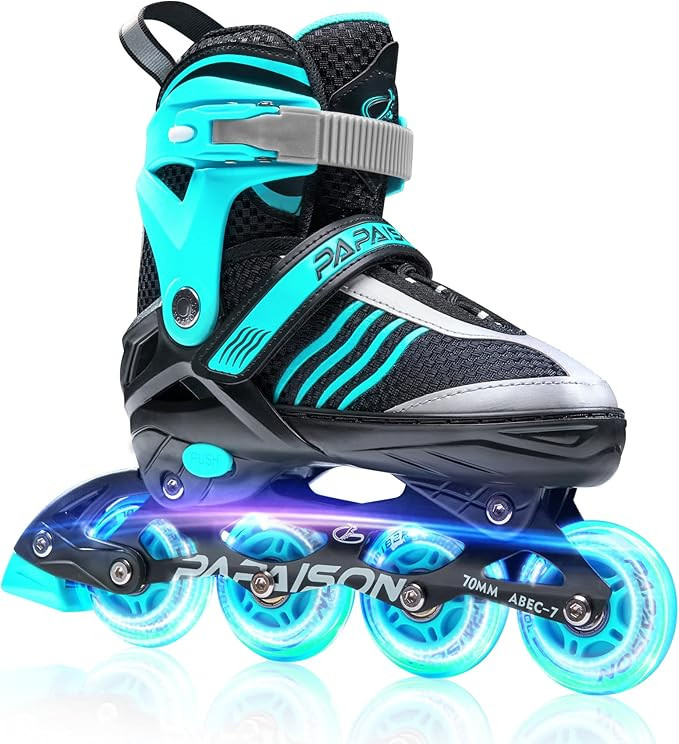 PAPAISON Adjustable Inline Skates Boys Ages 4-12, Roller Skates for Girls Kids with Full Light Up... | Amazon (US)