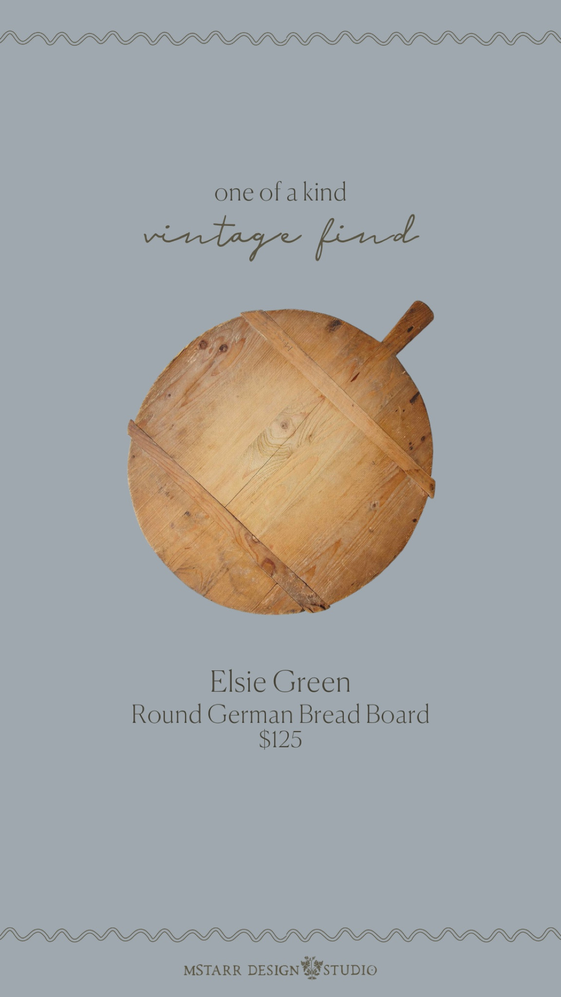 Vintage French Bread Board, elsie green