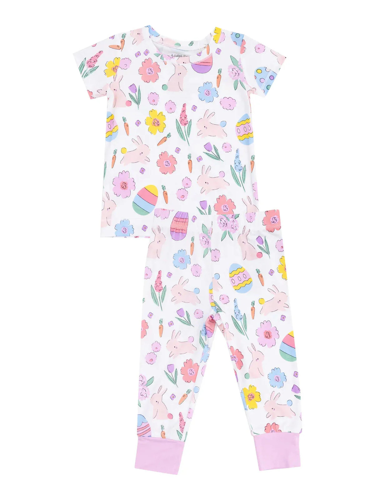 Short Sleeve Loungewear Set, Easter Bunnies Pink | SpearmintLOVE
