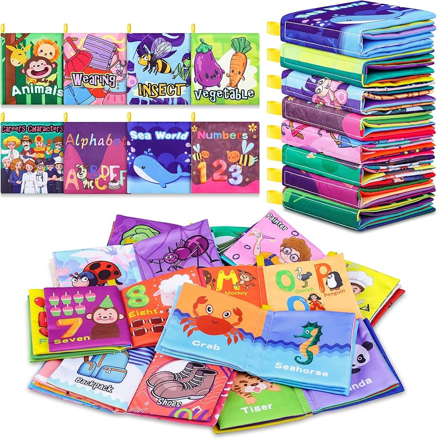 Baby Bath Books,Nontoxic Fabric Soft Baby Cloth Books, Early Education Toys,Waterproof Baby Books... | Amazon (US)