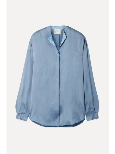 forte forte - Washed-satin Shirt - Light blue | NET-A-PORTER (US)