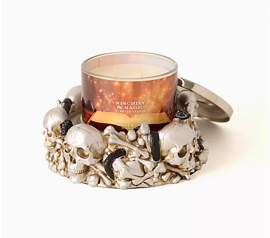 HomeWorx by Slatkin + Co. Bones & Critter Pedestal w/ Candle | QVC