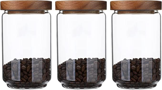 Homtop Glass Storage Jars Set of 3, 25 OZ HIgh Borosilicate Glass Containers Kitchen Food Caniste... | Amazon (US)