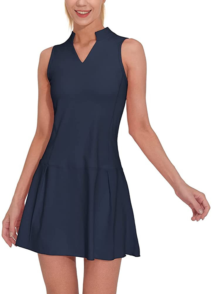 M MOTEEPI Athletic Workout Dress for Women Sleeveless Womens Golf Dress Tennis with Shorts and Po... | Amazon (US)