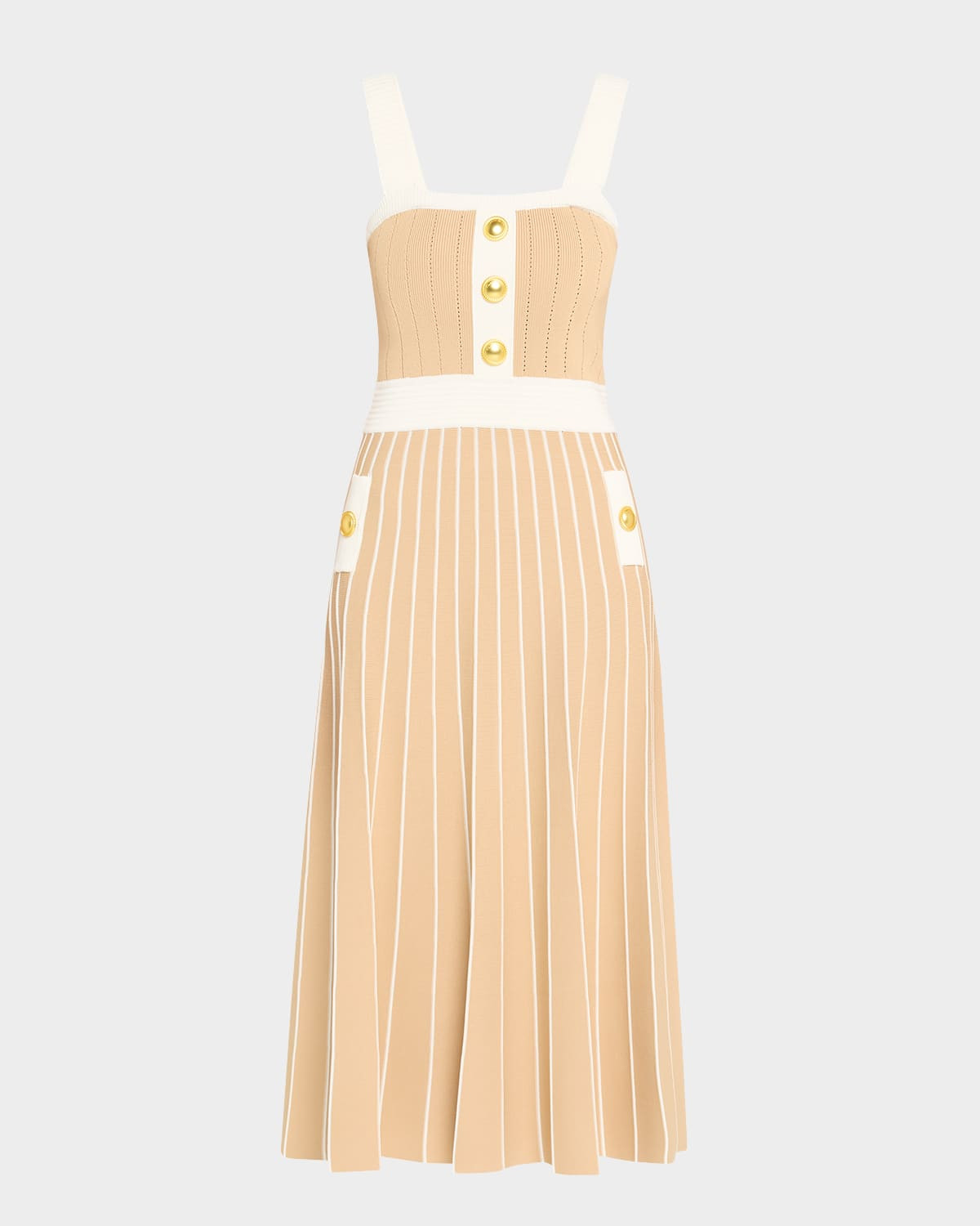 Aurora Fit & Flare Sleeveless Knit Midi Dress | Neiman Marcus