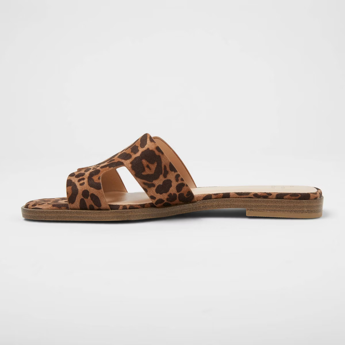 Women's Nina H-Band Slide Sandals - A New Day™ Brown 6.5: Leopard Spot Pattern, Open Toe, Block... | Target