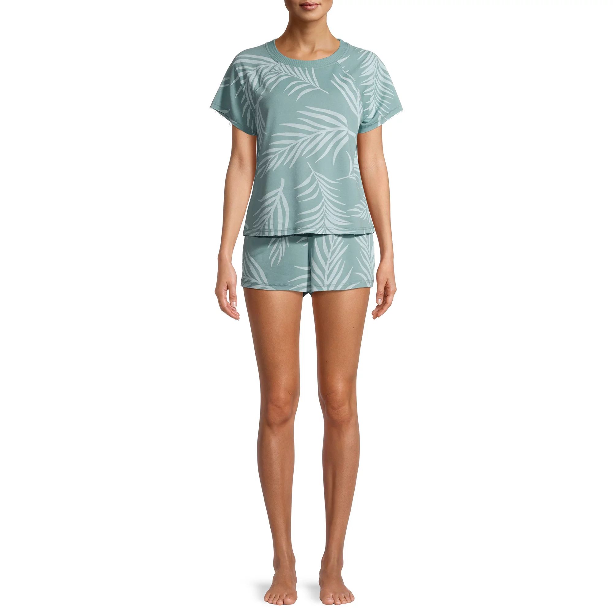 Secret Treasures Women's and Women's Plus Raglan Sleep Pajama Boxer Set | Walmart (US)