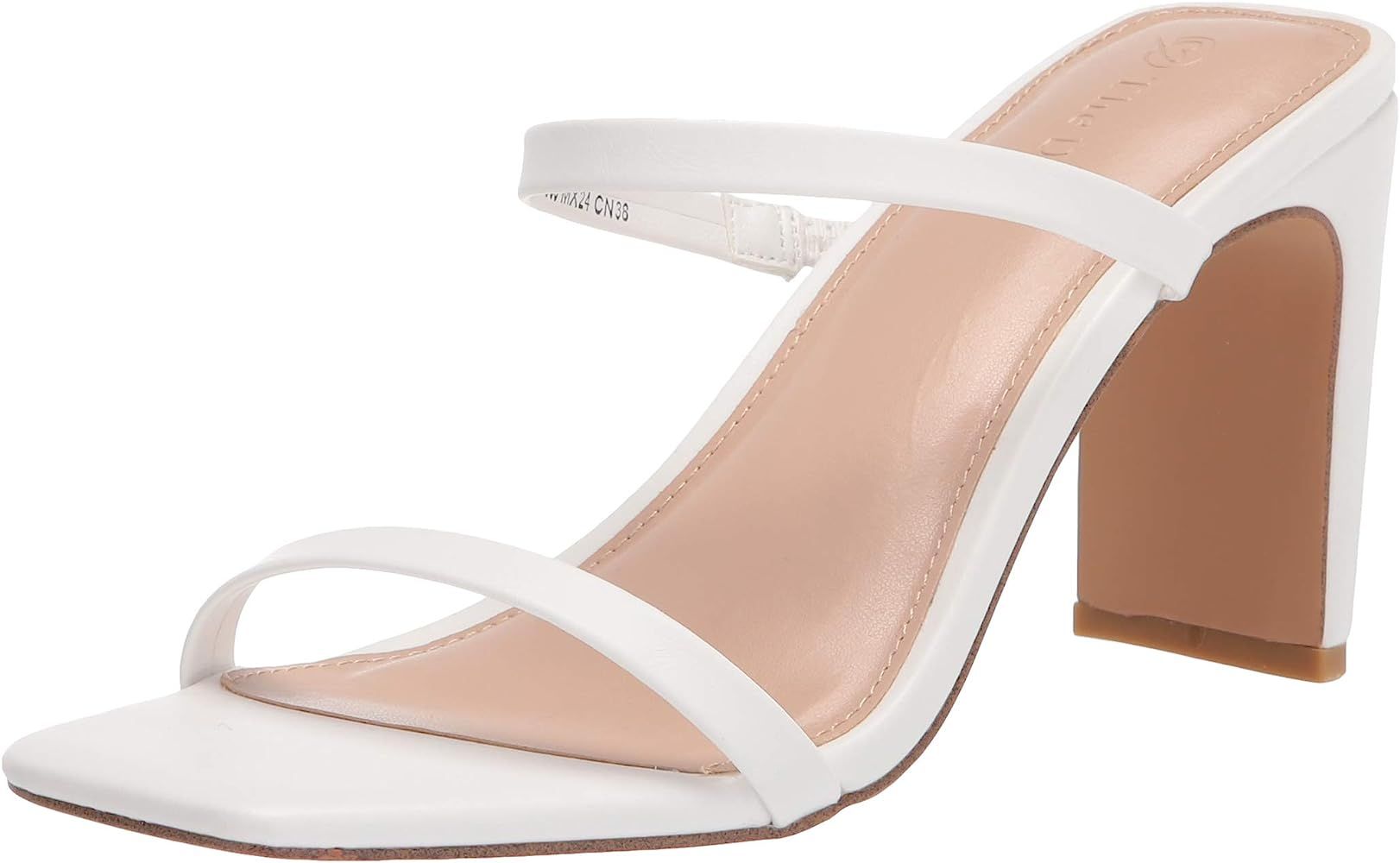 The Drop Avery Square Toe Two Strap High Heeled Sandal, Women's Heeled Sandal | Amazon (UK)