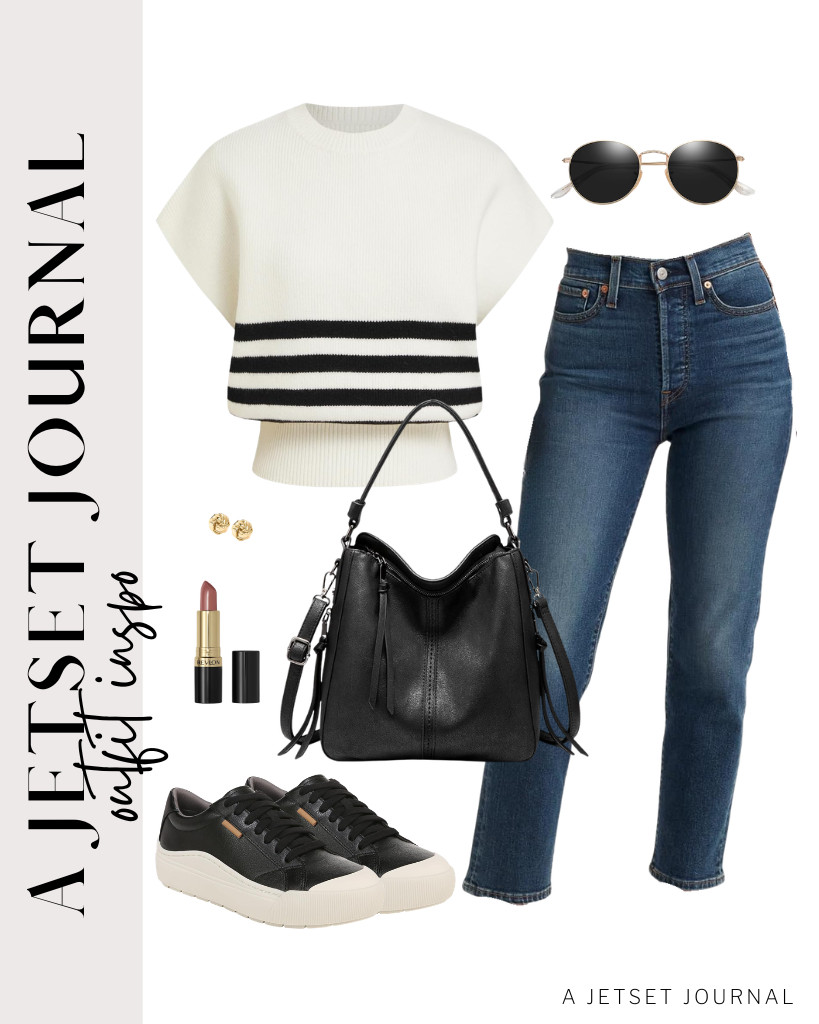 Dr. Scholl’s Time Off sneakers are perfect if you are wearing a white cap-sleeve sweater top from CIDER and straight-leg jeans. This crossbody bag goes perfectly with this fit, too! Complete this look with PAVOI love-knot stud earrings and SOJOS round polarized sunglasses.

#LTKSeasonal #LTKSaleAlert #LTKTravel
 

 