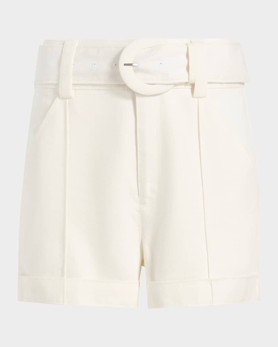 Cinq a Sept Aldi Belted Wide-Leg Linen Shorts | Neiman Marcus