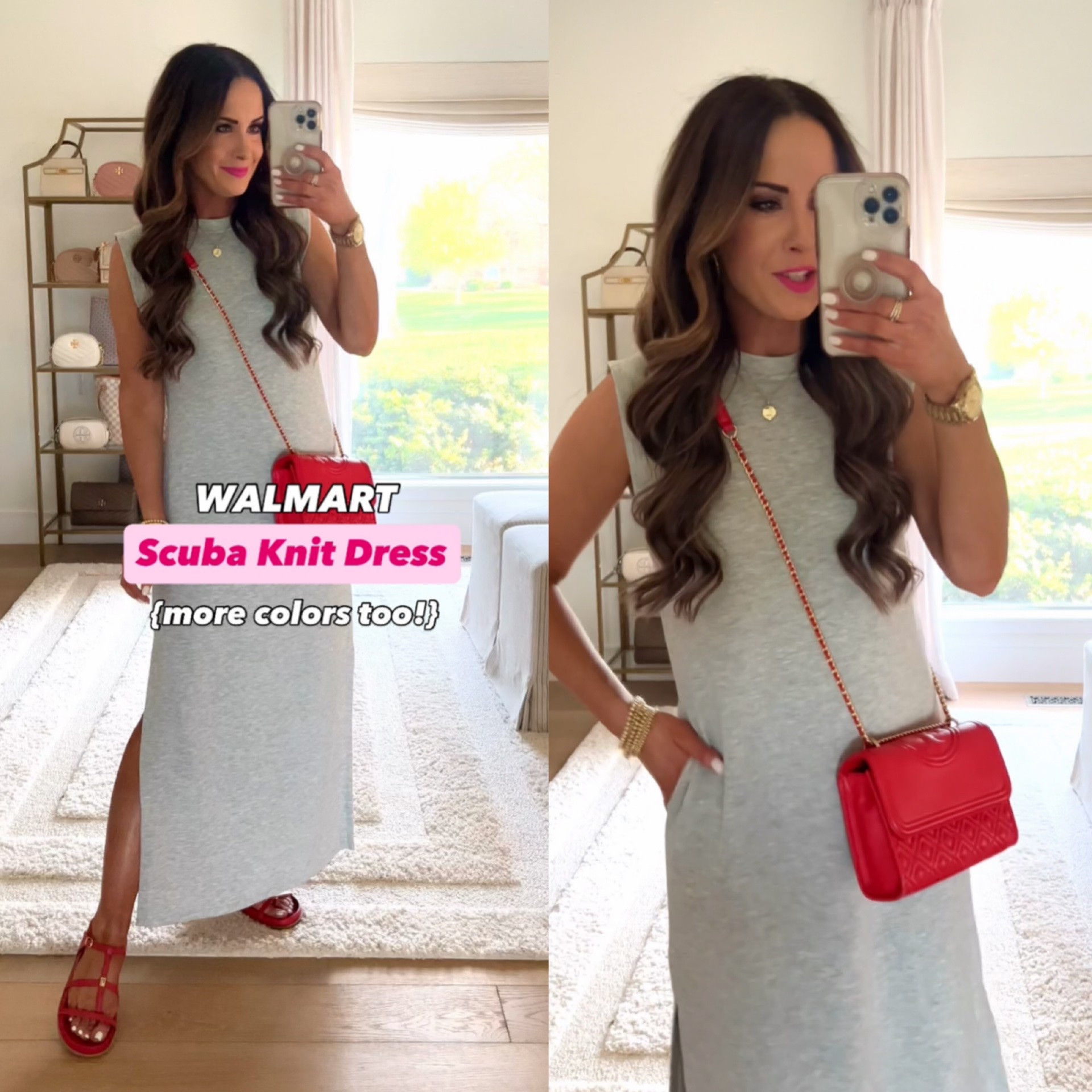 New scuba dress now in 4 colors! Wearing size S. Scroll to shop! Follow us for more!