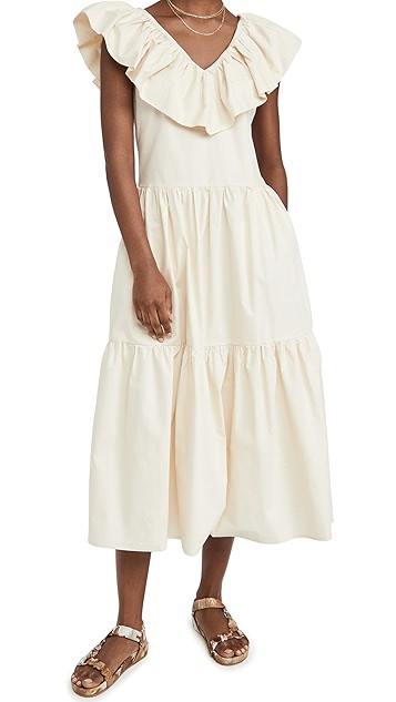 Ruffle Neck Sleeveless Midi Dress | Shopbop