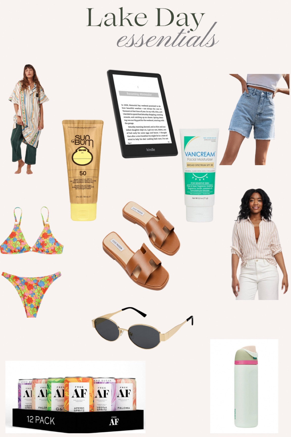 Lake day essentials for summer days!! 

Slowtide changing poncho // kindle paperwhite // Amazon // denim shorts // Steve Madden leather sandals // linen button up // Target // Sojos glasses // owala water bottle // Target // vanicream // sunscreen // sunbum // lake // beach // swimsuit // floral // slowtide // changing poncho // free af // mocktails  

#LTKFindsUnder50 #LTKSwim #LTKStyleTip