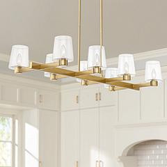 Possini Euro Costa Mesa 42" Wide 8-Light Modern Gold Island Chandelier | www.lampsplus.com | Lamps Plus