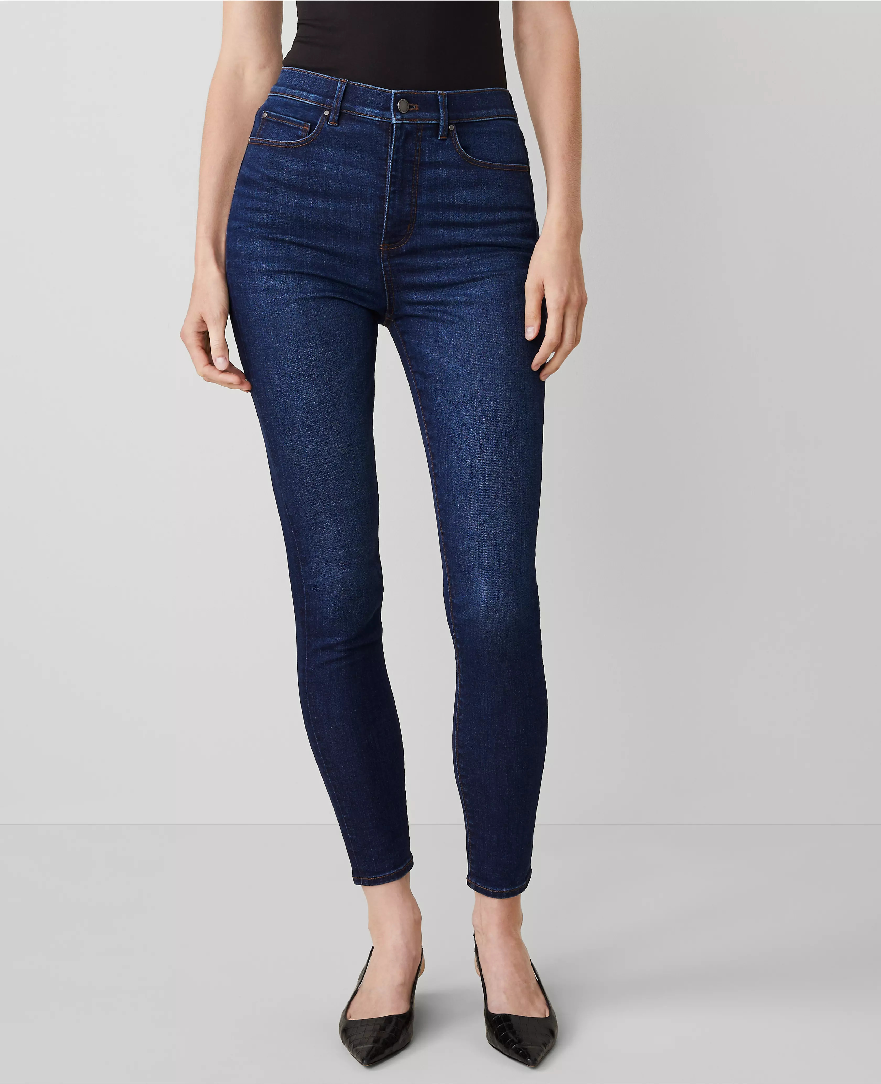 High Rise Skinny Jeans in Dark Vintage Wash - Curvy Fit | Ann Taylor (US)