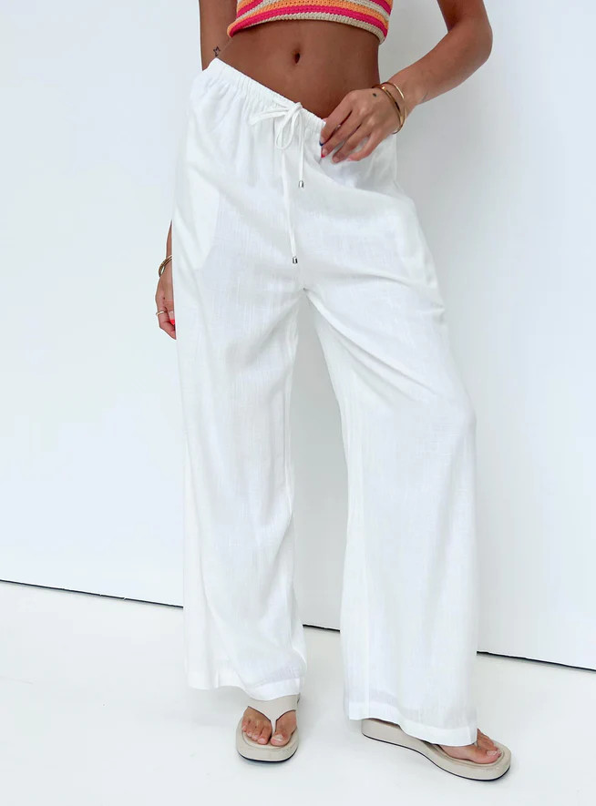 Ogilvie Linen Blend Pants White | Princess Polly US