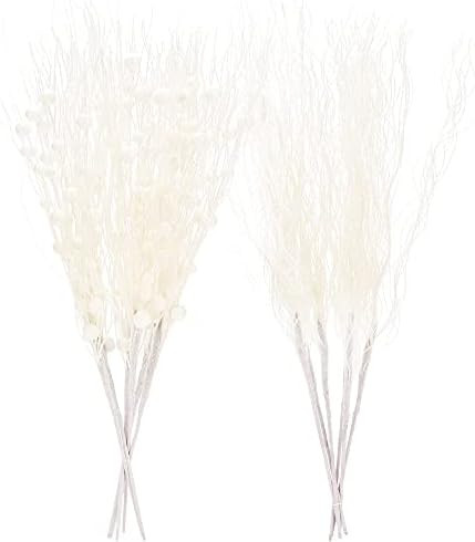 Sea Team 24-Pack Artificial Glitter Berry Stem Ornaments, Decorative Bead Sticks, Glittery Twigs,... | Amazon (US)
