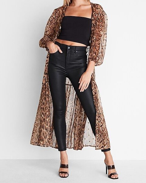 Metallic Leopard Maxi Cover Up | Express